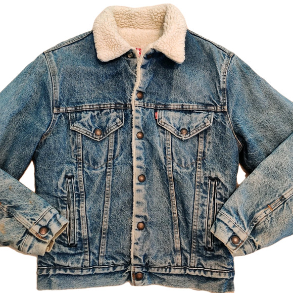 Levis Sherpa Denim Type III Trucker Jacket Mens 36R Size M Made in USA *Read